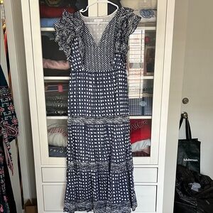 Crown & Ivy Navy and White Midi Dress
